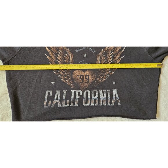 Hollister Cropped Sweatshirt Womens MEDIUM Pullover Long Sleeve Wild & Free - Picture 6 of 9